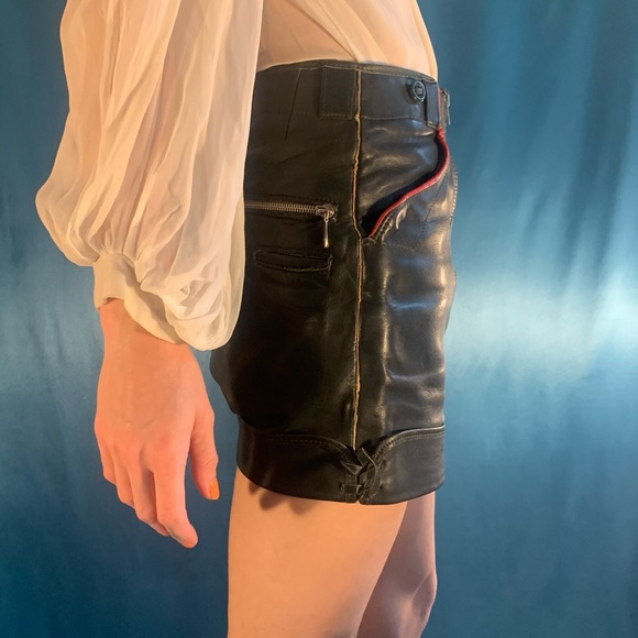 Vintage German leather biker Fetish style shorts - Picture 7 of 12